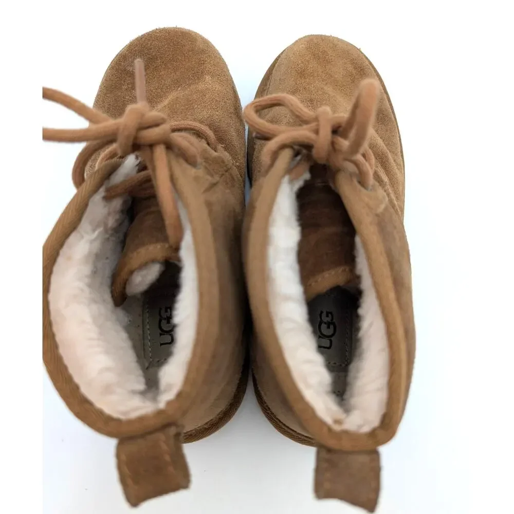 UGG Neumel II Water Resistant Chukka Boots Lace-Up Kid's Chestnut Size US5 EU37